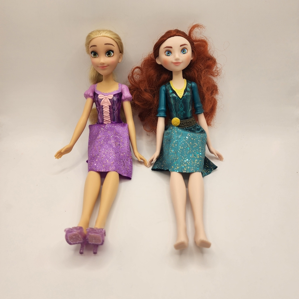 Disney Royal Shimmer Princess Dolls - Rapunzel Tangled & Merida Brave